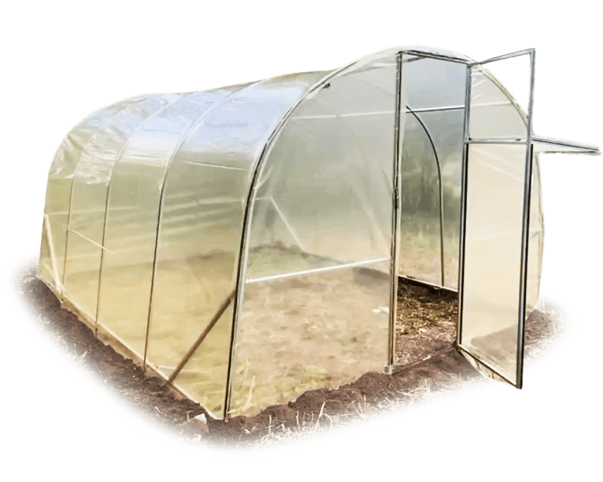 Теплиця Веган з оцинкованої квадратної труби під плівкою