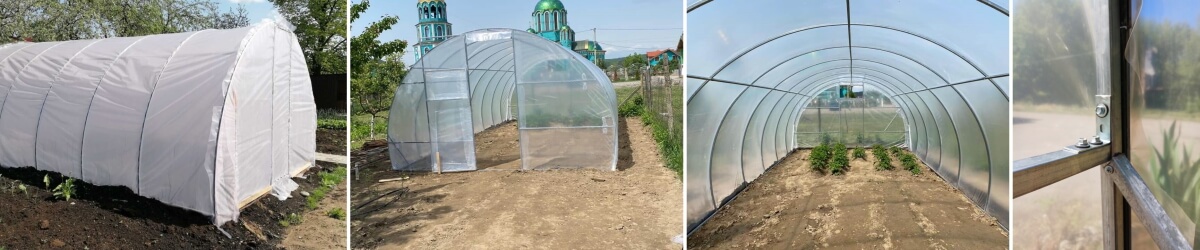 Теплиця Веган з оцинкованої квадратної труби під плівкою