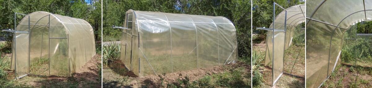 Теплиця Веган з оцинкованої квадратної труби під плівкою