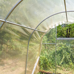 Теплиця Веган з оцинкованої квадратної труби під плівкою