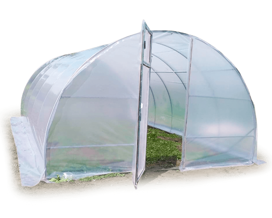 Теплиця Веган з оцинкованої квадратної труби під плівкою